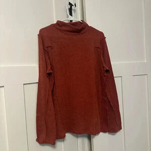 Like Love Mock Neck Exposed Seem Sweater